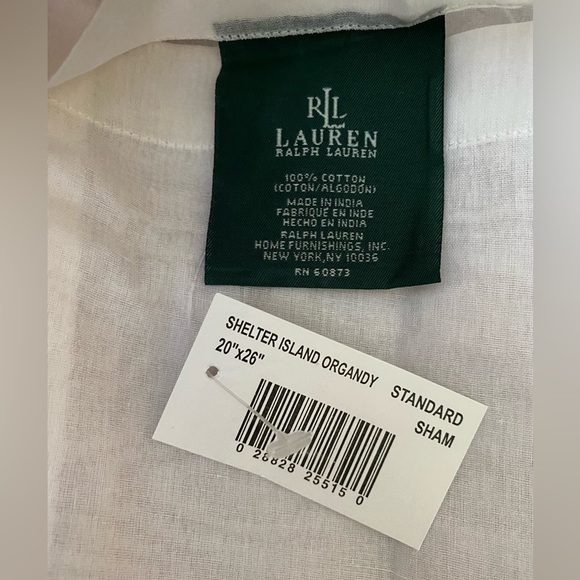 Ralph Lauren Ruffled One Standard Sham Shelter Island White Ruffle detail - Picture 2 of 11